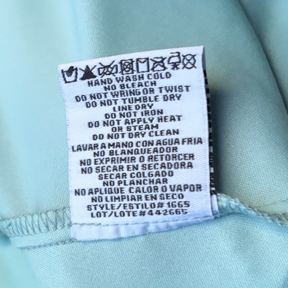 🆕 🩵R&M Richards Seafoam Shimmer Metallic Gown Size 6 Formal Dress Prom Wedding - Picture 14 of 15